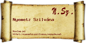 Nyemetz Szilvána névjegykártya