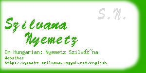 szilvana nyemetz business card